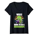Damen Walli - Born To Be A Bookworm - Personalisiert T-Shirt mit V