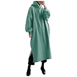 Laternenärmelkleid mit Taschen Mit Kapuze Sweatshirt Kleid Frauen Langarm Japanischen Stil L