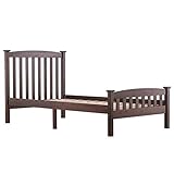 Bettrahmenkappe Vertikales Streifen Bett Walnuss/Weiß Leicht, Stilvolle Und Moderne Schlafzimmermöbel Zu Montieren (Color : Walnut)