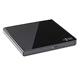 Hitachi-LG GP57 Externer Portabler Super-Multi DVD-Brenner, Ultra Slim, USB 2.0, DVD+/-RW, CD-RW, DVD-ROM/RAM kompatibel, TV-Anschluss, Windows 10 & Mac OS kompatibel, Schw