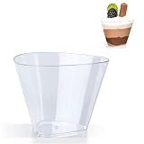50 Stück Dessertgläser Plastik, Dessertschalen Plastik, Dessertbecher, Dessertgläser, 150ml, Dessertschale, Wiederverwendbar, Transparent,für Pudding Eiscreme Dessert Party