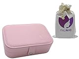 ITALNIC Schmuckkästchen Mädchen Ohrring Aufbewahrung Beauty Schmuck Organizers Kosmetik Aufbewahrung Schminke Aufbewahrungssystem Jewelry Box Damen Schmuckschrank Schmuckaufbewahrung Schublade Pink