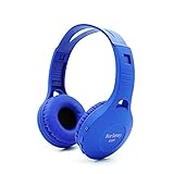 Kabelloses Gaming-Headset, Over Ear, 3,5 mm, Buletooth-Kopfhörer, weiche Ohrenschützer, verstellbare Stereo-Kopfhörer für Handys, TV, PC, Sport, Reisen, Arbeit (blau)