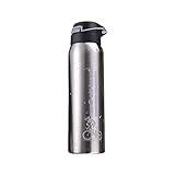 Getno Sportschale 500ml Edelstahl Fahrrad Wasserflasche Outdoor Mountain Bike Reiten Wasser Flasche Sport Warme und kalte Getränkeflasche (Color : Silver)