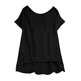 TWIFER Damen Fledermaus Kurzarm Beiläufige Lose Tops Dünnschnitt Bluse T-S