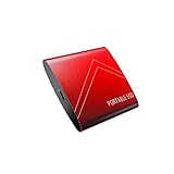 XFDJRM Tragbare Typ-C-Festplatte SSD-Muster 4 TB 2 TB externe SSD 1 TB 500 GB mobile Solid-State-Festplatte USB 3.1 externe SSD (Color : Red, Size : 2TB)