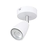 IMPTS LED Deckenleuchte 1 Flammig Weiss , inkl. 1 x 3W Leuchtmittel GU10 LED, 250LM,230V, IP20,Warmweiß,Schwenkbar, LED Deckenlampe Deckenspot Deckenstrahler Sp