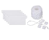 BOSSTER Accessoires de Stores Verticaux 10 pièces Kunststoff Weißen Boden Gewichte Lamellen 20 Vertikale Blindersatzteile mit 20 Meter vertikaler Blindenkette ür 89 mm (3,5 Zoll) L
