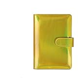 EMPYOU Persönlicher A6-Notizbuch, 19 x 13 cm, Regenbogen-Ordner, bunte Einbände, bunt, weiches PVC, rund, Ringbuchschutz, Druckknopfverschluss, lose Blätter (gelb)