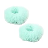 WOTEG Elastische Flauschige Haargummis, künstliche Kaninchenfell-Haargummis, Pferdeschwanzhalter-Haarschmuck für Frauen Mädchen (2 Stück der gleichen Farbe)