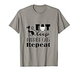 Lustiges Katzen-Geschenk Eat Sleep Warrior Cat Repeat Katzenliebhaber Geschenk T-S