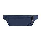 Ryaco Flache Bauchtasche Hüfttasche mit RFID Blocker für Damen und Herren, Reise Versteckbarer Geldgürtel Money Belt zum Sport Reisen Fitness oder Joggen für Geld, Karten, Pass, IDs (Dunkelblau)