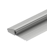 Gedotec Bodenschwelle Aluminium Türbodendichtung Übergangsprofil mit Anschlag | Türschwelle mit Dichtung | Länge 965 mm | Alu silber eloxiert | Baubeschläge | 1 Stück - Türdichtschiene mit G