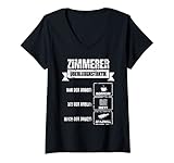 Damen Zimmermann, Tischler Sprüche-Design I Zimmerer Motiv T-Shirt mit V