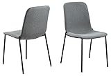 AC Design Furniture Trudi Esszimmerstuhl, H: 86 x B: 45,5 x T: 55,5 cm, Hellgrau, Stoff/Metall, 2 Stk