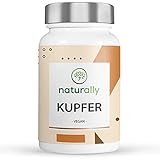 naturally Kupfer-Tabletten Mit 2mg Kupfer - 180 Tabletten - Hochdosiertes Nahrungsergänzungsmittel - Hoch Bioverfügbares Kupferbisglyzinat - Copper Supplement - Veg