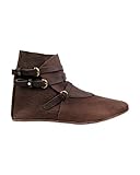 Lueyifs Herren Mittelalter Schuhe Halbstiefel Wikinger aus Rauhleder Kurzschaft Stiefel mit S