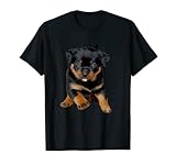 Niedlicher Rottweiler-Welpe mit herausziehbarer Zunge T-S