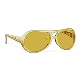 Relaxdays 10024248 Rapper, lustige Rapper & Proll, Kostüm, große Zuhälter Brille für Karneval und Mottopartys, gold, Unisex – Erwachsene, U