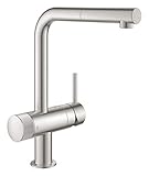 GROHE Blue Pure Minta | Einhand-Spültischbatterie mit Filterfunktion | supersteel | 31721DC0