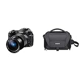Sony RX10 IV | Premium-Kompaktkamera (1,0-Typ-Sensor, 24-600 mm F2,8-4,0 Zeiss-Objektiv, 0,03s-Autofokus) & LCSU21 LCS-U21 Universal-Tasche für Handycam, Alpha und Cybershot Kameras, Schw