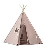 MyDeer, Tipi Zelt für Kinder, Kinderzelt, Wasserdicht Set Indianerzelt für Kinder Outdoor und Indoor, Jungen Mädchen (beige)