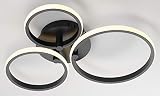 casa NOVA Deckenleuchte LED CIRCLES (DH 50x7 cm) DH 50x7 cm schwarz Deckenleuchte Deckenlamp