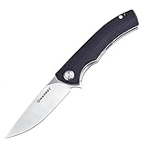 Harnds Talisman CK9168 Tactical Pocket Knife with Ceramic Ball Bearing Pivot System Aus-8 Japanese Steel Blade G10 Handle Pocketclip (schwarz)