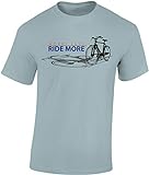 Fahrrad T-Shirt: Worry Less Ride More - Rad Geschenke für Damen & Herren Mann Männer Frau-en - Fixie Radfahrer Mountain-Bike MTB BMX Velo Rennrad E-Bike Outdoor Sport Urban Streetwear (L)