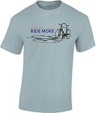 Fahrrad T-Shirt: Worry Less Ride More - Rad Geschenke für Damen & Herren Mann Männer Frau-en - Fixie Radfahrer Mountain-Bike MTB BMX Velo Rennrad E-Bike Outdoor Sport Urban Streetwear (L)