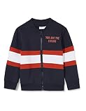 NAME IT MINI Jungen NMMLAUST SWEAT CARD BRU BOX Sweatshirtjacke, Dark Sapphire, 104