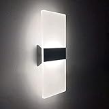 Liyabber Wandleuchte Innen, 6W Wandlampe LED Acryl Wandbeleuchtung Modern für Wohnzimmer Schlafzimmer Treppenhaus Flur (Rechteck)