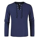 Shirt Herren Herbst Winter Mode Einfarbig Geschnürt Männer Kragenloses Shirt Urban Regular Fit Mit Taschen Herren Longsleeve Casual Atmungsaktiv Herren F