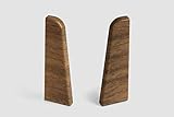 EGGER Endstück Sockelleiste Nußbaum braun für einfache Montage von 60mm Laminat Fußleisten | Inhalt 2 Stück | Kunststoff robust | Holz Optik dunkel b