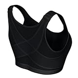 Aprimay Damen Sport-BH Drahtloser Haltungs-Unterstützungs-BH Atmungsaktiver Frontverschluss Unterwäsche für Frauen Yoga Sport Yoga BH Nahtlose Fitness Gym Sportbekleidung