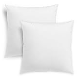 sleepling 193912 2er Set Federkissen Inlet Sofakissen Füllkissen Zierkissen | 100% Baumwolle | Downpass | Made in EU | 60 Grad waschbar | 40 x 40 cm, weiß