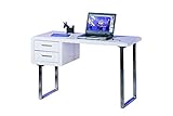 Inter Link Schreibtisch Bürotisch Computertisch Arbeitstisch Laptoptisch MDF Weiss Hochglanz BxHxT: 120x76x55
