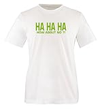 Comedy Shirts - HA HA HA How About NO ?! - Herren T-Shirt - Weiss/Grün Gr. XXL