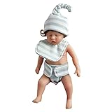 A/A Babypuppe, Lebensecht Silikon Puppe, Babypuppe realistisch, Handgemachtes Wie Echtes Kleinkind Geschenk Simulation Neugeborene Geburtstagsgeschenk