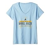 Damen Barrel Racing Pferd Barrel Racer Cute Cowgirl Rodeo Outfit T-Shirt mit V