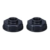 IBC-Adapter, S60x6 Grobgewindeadapter, IBC Zapfhahn Tankadapter, S60X6 Gartenschlauchverbinder, Zum Anschließen Wassertanks an Wasserhahn Somit zum schnellen einfachen Bewässern (2 PCS Schwarz)