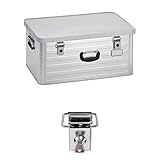 Enders Alubox 80 L mit Schloss Set - Aluminium Box 1 mm Wandstärke, spritzwasserdicht, stapelbar - Alukiste, Metallkiste, Metallbox mit Deckel - verwendbar als Transportbox, Werkzeugkiste, Lagerbox