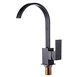 Kitchen Tap Europäische Retro Küchenarmatur Drehbare Einhebelmischer Waschbecken Wasserhahn Kreative Persönlichkeit U-förmigen Heißen Kalten Wasserhahn Antique Black Brass Finish Gefäß