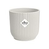 Elho Vibes Fold Rund Mini 7 - Blumentopf für Innen - Ø 7.0 x H 6.5 cm - Weiß/Seidenweiß