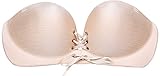 QZUnique Aufblasbarer Klebe BH Push Up Unsichtbarer BH Sticky Wiederverwendbar Trägerlos Unterwäsche für rückenfreies Kleid, nude, 85