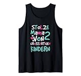 Stolze Mama Mutter Zwei Kinder Sohn Tochter Kind Geschenk Tank Top