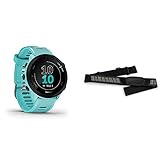 Garmin Forerunner 55 – GPS-Laufuhr mit 1,04“ Always-On-Farbdisplay, täglichen Trainingsempfehlungen & Premium-Herzfrequenz-Brustgurt Dual Basic, Herzfrequenzdaten in Echtzeit via Bluetooth Low Energy