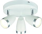 DM Leuchten Deckenlampe rund LED Lampe schwenkbar 3 flammig inkl. Leuchtmittel 3x 4 Watt, warmweiß, LED Deckenleuchte LED Strahler LED Spot, Weiß