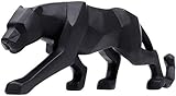 HYBUKDP Statuen Skulpturen Figur Figuren Skulptur Black Panther Resin Skulptur 26 × 5 × 8Cm Origami Geometric Leopard Statue Crafts Tier-Grafik for Wohnzimmer Tischdek