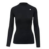 Thermowave Originals Thermounterwäsche Damen Langarm - Sport Langarmshirt Damen - Longsleeve Damen Unterhemd Warme Leicht Quick Dry Wicking Wandern Laufen Fahrrad Skifahren Thermo Shirt - Schwarz, M